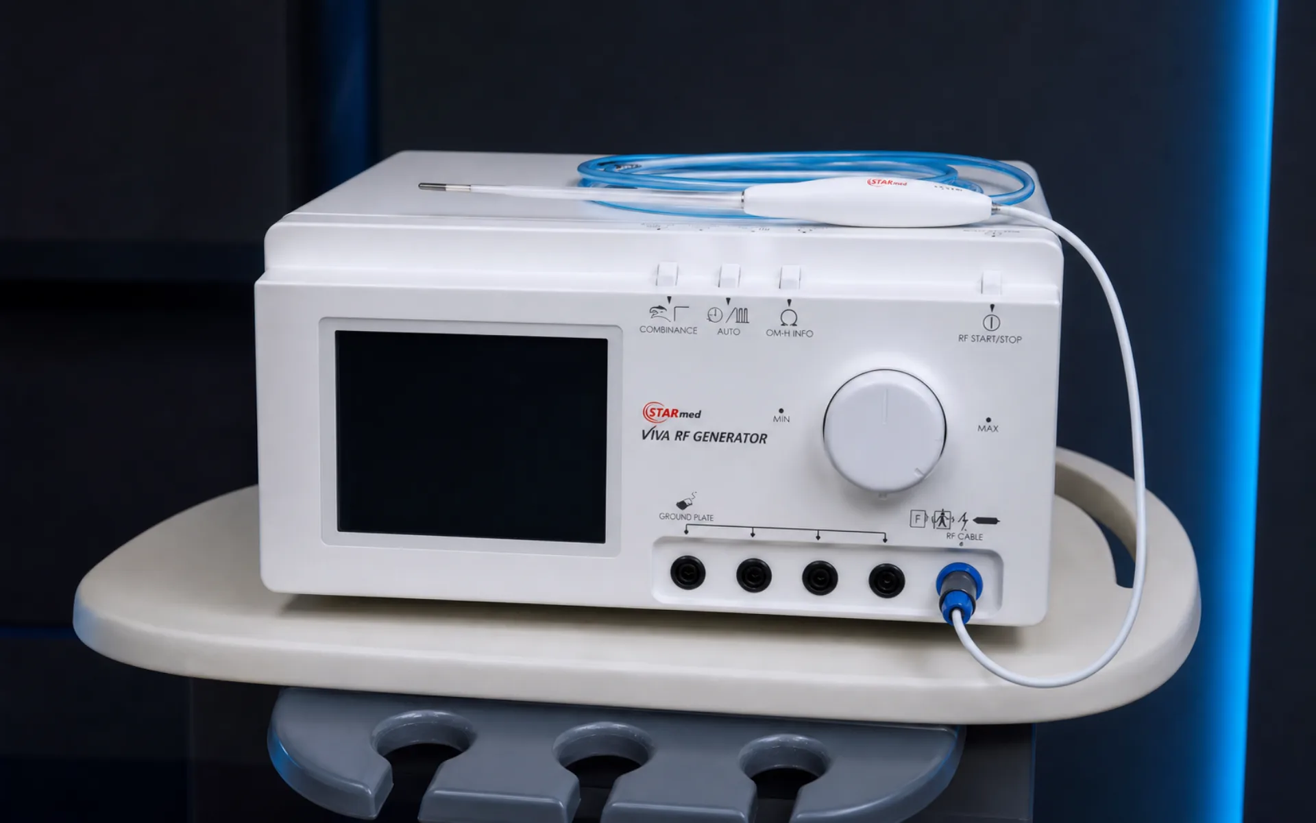 Generador STARmed VIVA RF y electrodo para radiofrecuencia tiroidea